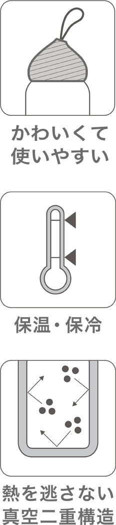 かわいくて使いやすい/保温・保冷/熱を逃さない真空二重構造